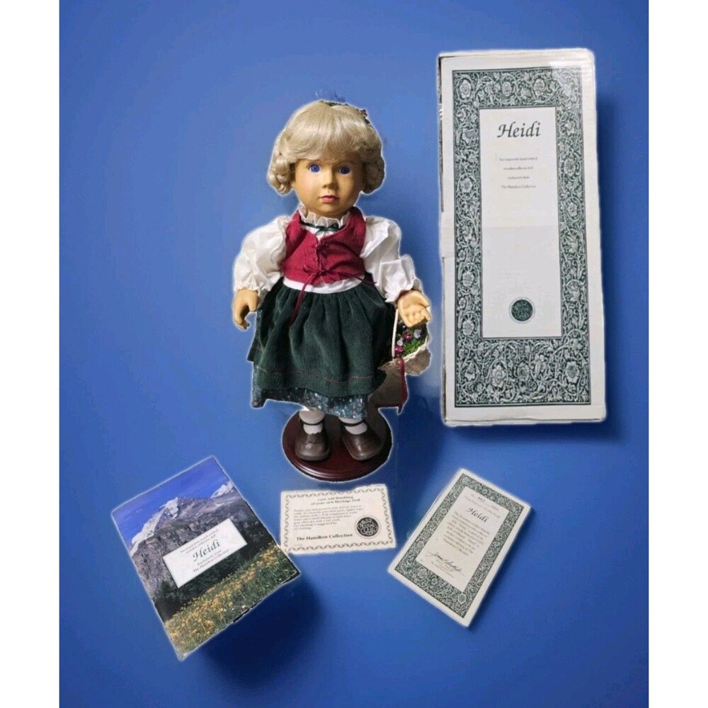 HEIDI ❤️️ The Hamilton Collection WOODEN DOLL 18" Stand COA Limited Edition 443